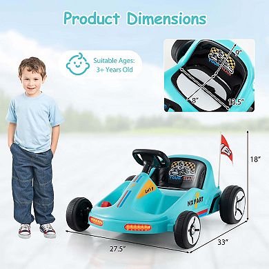 Costway 12V Kids Electric Go Kart 7AH Battery Powered Ride on Race Toy with Remote Control