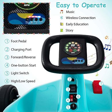 Costway 12V Kids Electric Go Kart 7AH Battery Powered Ride on Race Toy with Remote Control