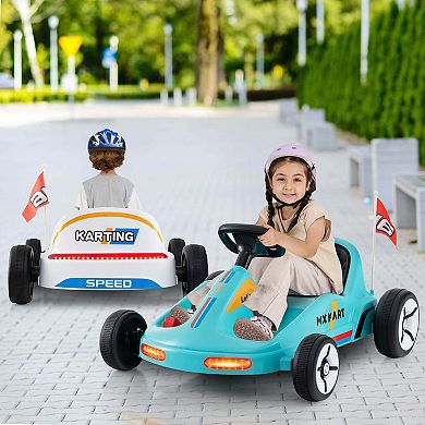 Costway 12V Kids Electric Go Kart 7AH Battery Powered Ride on Race Toy with Remote Control