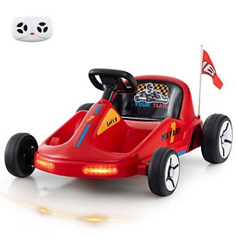 Costway 12V Kids Electric Go Kart 7AH Battery Powered Ride on Race Toy with Remote Control