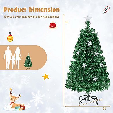 Costway 4/5/6/7 FT Pre-Lit Artificial Xmas Tree with 135/180/230/280 Branch Tips