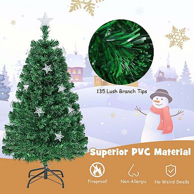 Costway 4/5/6/7 FT Pre-Lit Artificial Xmas Tree with 135/180/230/280 Branch Tips