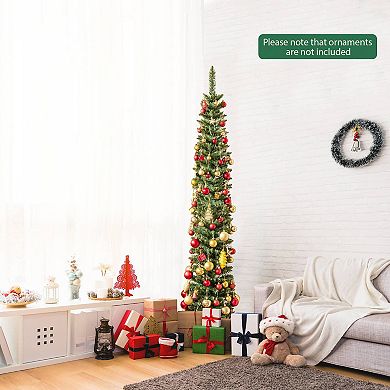 Costway 5/6/7/8/9 FT Pre-Lit Pencil Christmas Tree