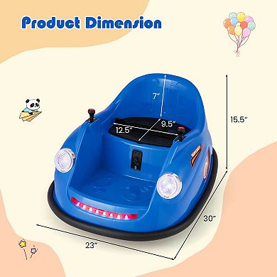 Costway Ride on Bumper Car for Kids with Remote Control 360 Degree Spin LED Light Red/Pink/Navy/Blue