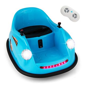 Costway Ride on Bumper Car for Kids with Remote Control 360 Degree Spin LED Light Red/Pink/Navy/Blue