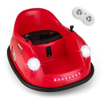 Costway Ride on Bumper Car for Kids with Remote Control 360 Degree Spin LED Light Red/Pink/Navy/Blue