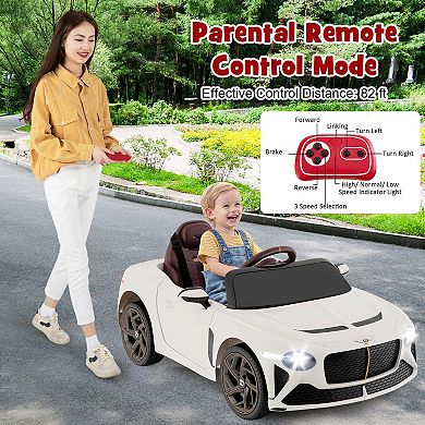 Costway 12V Licensed Bentley Bacalar Kids Electric Ride-on Car with Remote Control