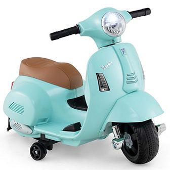 Costway Kids Ride on Motorcycle with Training Wheels Headlight Horn 6V Battery White/Pink/Green