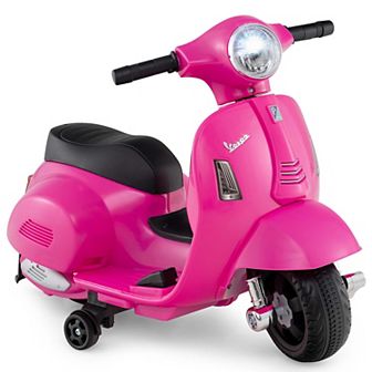 Costway Kids Ride on Motorcycle with Training Wheels Headlight Horn 6V Battery White/Pink/Green