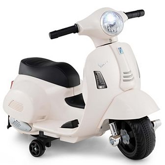 Costway Kids Ride on Motorcycle with Training Wheels Headlight Horn 6V Battery White/Pink/Green
