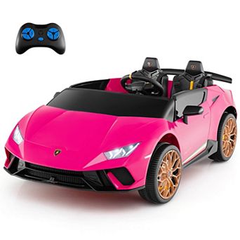 Costway 4WD 2-Seater Ride on Car, Licensed Lamborghini Kids’ Vehicles with Remote Control