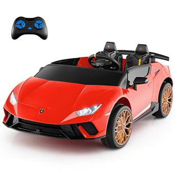 Costway 4WD 2-Seater Ride on Car, Licensed Lamborghini Kids’ Vehicles with Remote Control