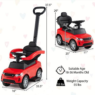 Costway Kids Ride on Push Car with Horn & Start-up Sound Under-seat Storage Push Handle