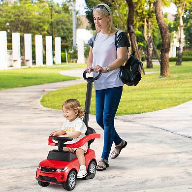 Costway Kids Ride on Push Car with Horn & Start-up Sound Under-seat Storage Push Handle