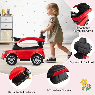 Costway Kids Ride on Push Car with Horn & Start-up Sound Under-seat Storage Push Handle