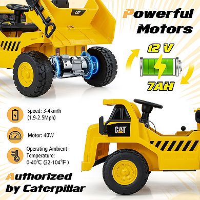 Costway Kids Ride on Dump Truck with 2.4G Remote Control Working Megaphone Sand Shovel