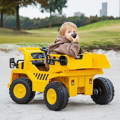 Costway Kids Ride on Dump Truck with 2.4G Remote Control Working Megaphone Sand Shovel