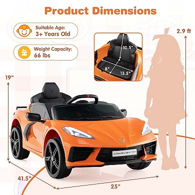 Costway 12V Electric Kids Ride On Car with Remote Control Wireless Connection Lights