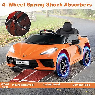 Costway 12V Electric Kids Ride On Car with Remote Control Wireless Connection Lights