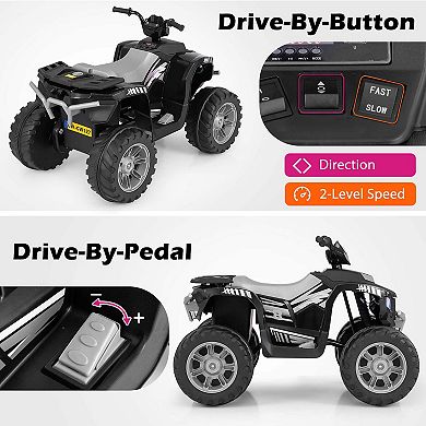 Costway 24V Kids Ride-On Electric ATV 4-Wheeler Quad Car with Wireless Connection