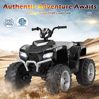 Costway 24V Kids Ride-On Electric ATV 4-Wheeler Quad Car with Wireless Connection