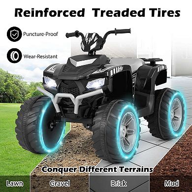 Costway 24V Kids Ride-On Electric ATV 4-Wheeler Quad Car with Wireless Connection