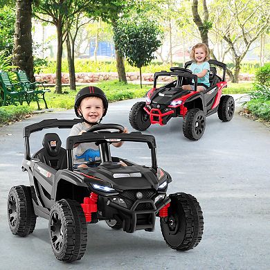 Costway 12V Kids Ride On Car Battery Powered Electric Remote Control LED Lights Music