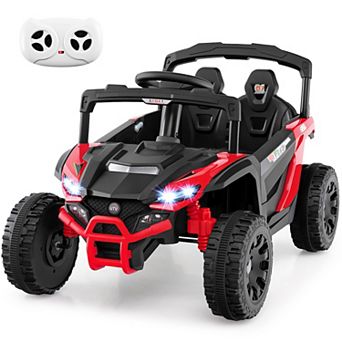Costway 12V Kids Ride On Car Battery Powered Electric Remote Control LED Lights Music