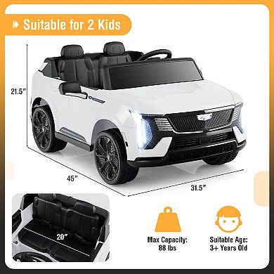 Costway 2 Seater Ride on Truck with Remote Control 3 Speeds LED Lights Horn Music Story