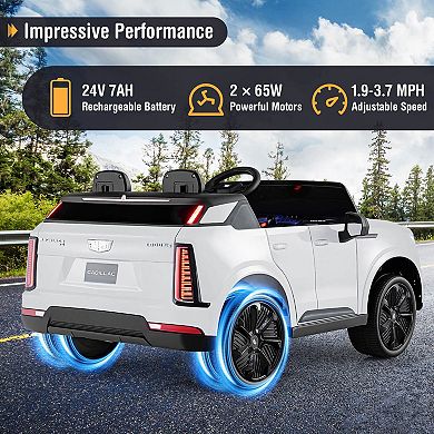 Costway 2 Seater Ride on Truck with Remote Control 3 Speeds LED Lights Horn Music Story