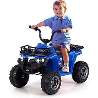 Costway Kids Ride On Electric ATV 6V 4-Wheeler Quad Car with One-Button Start Tread Tires