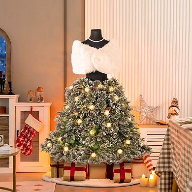 Costway 5 FT Artificial Mannequin Tree with 465 Branch Tips 50 Warm White LED Lights