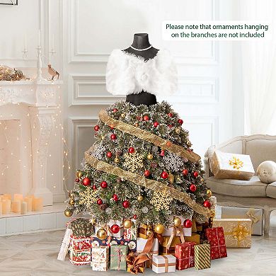 Costway 5 FT Artificial Mannequin Tree with 465 Branch Tips 50 Warm White LED Lights