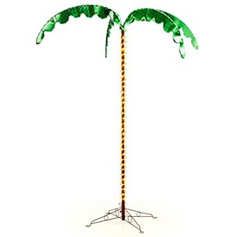 Costway 7.5 FT Lighted Palm Tree with 332 LED Lights Holographic Trunk and Fronds Christmas