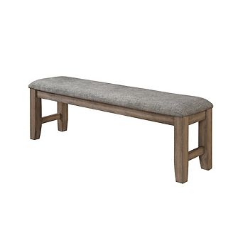 New Classic Furniture Harrisburg Wood Dining Bench, Walnut