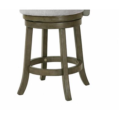 New Classic Manchester Gray Wood Swivel Counter Stool w/ Fabric Seat (Set of 2)