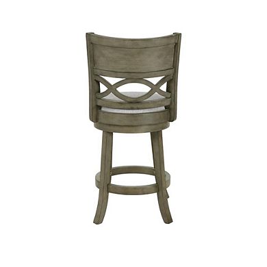 New Classic Manchester Gray Wood Swivel Counter Stool w/ Fabric Seat (Set of 2)