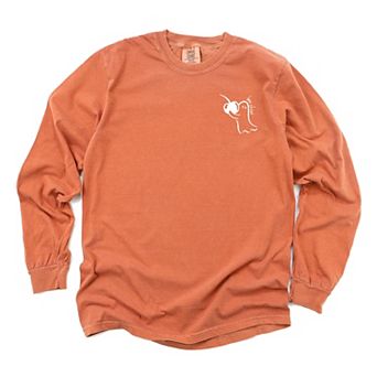 Boo Cheri Ghost - Women's Garment Dyed Long Sleeve Graphic T-Shirt