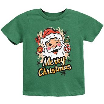 Merry Christmas Santa Wink - Youth Short Sleeve Graphic T-Shirt