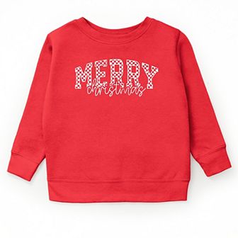 Merry Christmas Varsity Checkered - Youth Graphic Sweatshirt
