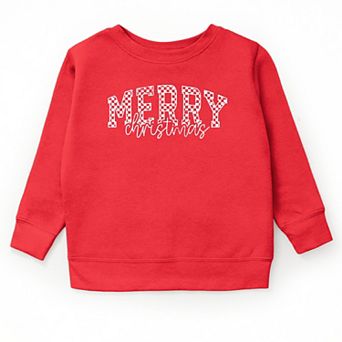 Merry Christmas Varsity Checkered - Youth Graphic Sweatshirt