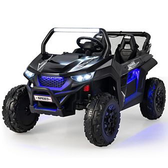 Costway 12V 2-Seater Kids Ride On UTV RC Electric Vehicle Suspension w/ Lights & Music