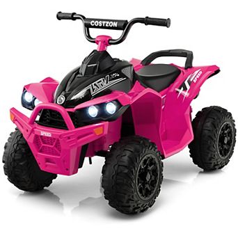Costway 12V Battery Powered Kids Ride On ATV Electric 4-Wheeler Quad Car with MP3 & Light