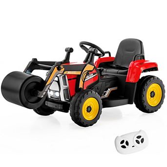 Costway Kids Ride On Roller 12V Electric Tractor Remote w/ Music & LED Light