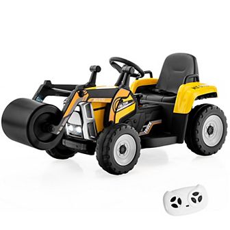 Costway Kids Ride On Roller 12V Electric Tractor Remote w/ Music & LED Light