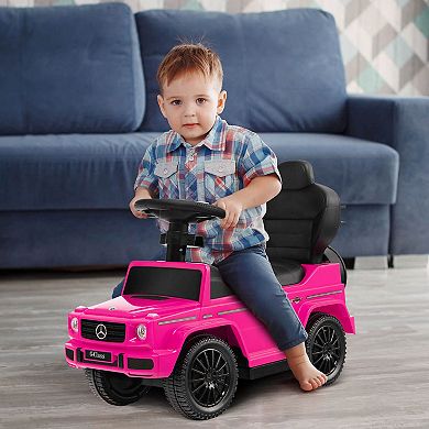 Costway 3 in 1 Ride on Push Car Mercedes Benz G350 Stroller Sliding Car w/ Canopy