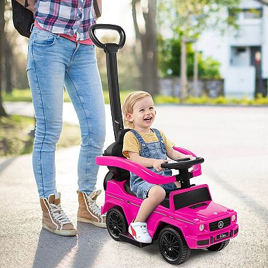 Costway 3 in 1 Ride on Push Car Mercedes Benz G350 Stroller Sliding Car w/ Canopy