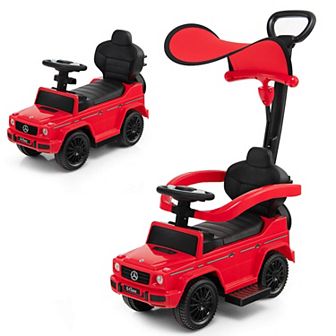 Costway 3 in 1 Ride on Push Car Mercedes Benz G350 Stroller Sliding Car w/ Canopy