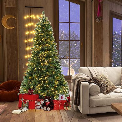 Costway Artificial 6ft Christmas Tree 821 Branch Tips 560 Warm White LED Lights