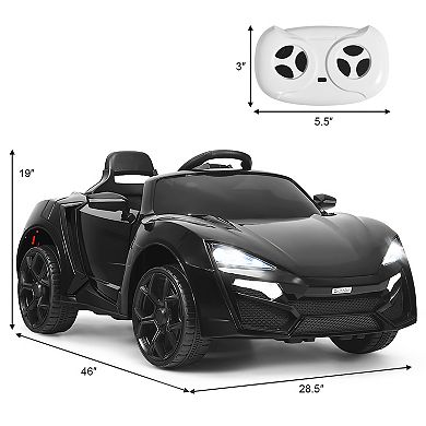 Costway 12V Kids Ride On Car 2.4G RC Electric Vehicle w/ Lights MP3 Openable Doors